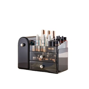 Cosmetic Storage Box With Drawers Moonlight White Athens Black Makeup Organizer For Skincare And Brushes - Product Image 5