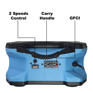 Diffuseur à profil bas avec 1000 CFM 2 vitesses GFCI Daisy Chain Appliquer pour la restauration industrielle, le séchage des tapis et les dommages causés par l'eau - Product Image 3