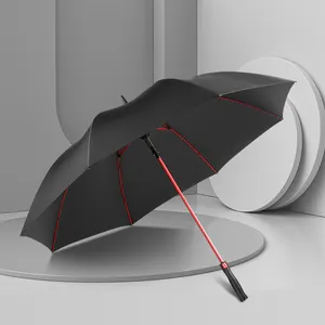 30 인치 자동 오픈 고급스러운 스타일 붉은 색 샤프트 대형 비즈니스 골프 우산