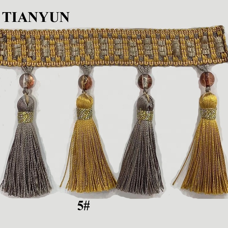 Pompon en polyester et frange de rideau de perles pour un nouveau design