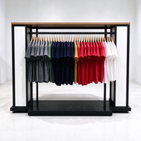 Porte-vêtements sur pied double face en métal noir avec panneau blanc, barre de suspension, certifié CE ETL, vente en gros pour boutiques