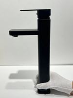 Robinet d'eau monté sur pont à une poignée moderne et contemporain Robinet de lavabo noir pour lavabo de salle de bain Offres Spéciales laiton céramique