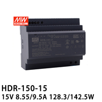 Alimentation sur rail DIN MEAN WELL HDR 15W 30W 60W 100W 150W, sortie simple 24V, entrée 85-264VAC pour usage industriel