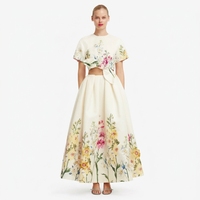 Robe maxi en coton à imprimé floral d'été A12709 avec ceinture et poches