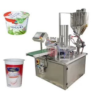Machine automatique de remplissage et de scellage de gobelets en plastique Machine de remplissage de lait en gelée de yaourt pour gobelets