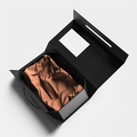 Boîte d'emballage de luxe en carton magnétique personnalisée pour extensions de cheveux vierges humains, vente en gros, emballage noir pour perruque en bundle