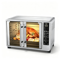 Friteuse à air numérique sensible en acier inoxydable avec panneau frontal double en verre transparent, four à convection de 23 L pour la cuisson des aliments, vente en gros