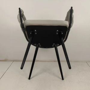 Silla de comedor de lujo de terciopelo <span class=keywords><strong>gris</strong></span> <span class=keywords><strong>oscuro</strong></span> Hotel restaurante cafetería tienda tela patas de Metal cómodas <span class=keywords><strong>sillas</strong></span> de comedor - Product Image 6