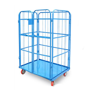Carro de logística plegable de alta resistencia, contenedor de rollo de acero para cumplimiento y almacenamiento de comercio electrónico, carro de jaula de Metal - Product Image 2