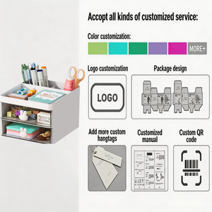 Caja de Almacenamiento de Escritorio con Múltiples Compartimentos y Lindas Asas de Conejo, Organizador Clasificador para el Hogar/Oficina - Product Image 5