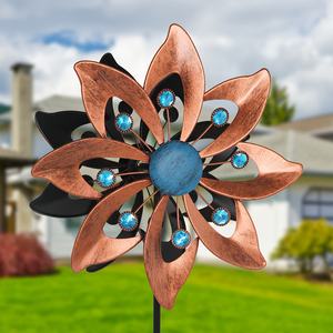 Elegant Modern Vintage Copper Windmill Stakes Durable Metal Garden <strong>Ornaments</strong> <strong>for</strong> Outdoor <strong>Graves</strong> Patios or Yards - Product Image 5
