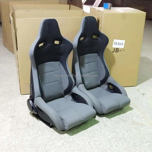 Asiento de Simulador de Carreras LO03, Asiento de Juego de Carreras, PVC Impermeable, Reclinable, Negro con Costuras Rojas, Superventas - Product Image 1