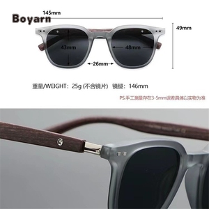 Boyarn protección Uv madera grano pierna sol sombras <span class=keywords><strong>gafas</strong></span> de sol señoras lujo mujer Vintage cuadrado <span class=keywords><strong>gafas</strong></span> de sol - Product Image 6