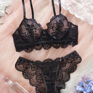 Conjunto de Lencería Sexy con Encaje Transparente de Tres Piezas, Nuevo y Más Vendido de 2026, de Europa y América - Product Image 2