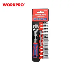 WORKPRO 14PC 1/4" Drive Socket Set Mechanic Hand Tool Kit