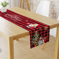 Chemin de table de Noël en lin tissé - Durable et lavable pour la décoration de la maison et des hôtels