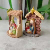 Vente en gros de nativité de Noël Figurines de berceau de Noël créatives Ornements de crèche de Nativité Cadeaux de fête Produit transfrontalier