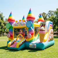 Château gonflable professionnel sur le thème de la jungle, respectueux de l'environnement, avec toboggan, en PVC, pour parc d'attractions, garantie de 3 ans