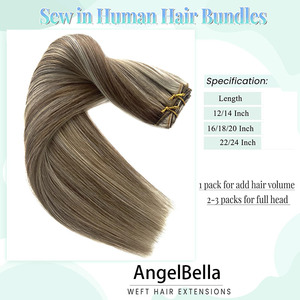AngelBella 18 pollici 100G extension <span class=keywords><strong>capelli</strong></span> intrecciati a mano <span class=keywords><strong>capelli</strong></span> umani fasci di tessuto <span class=keywords><strong>capelli</strong></span> umani castano <span class=keywords><strong>cenere</strong></span> e <span class=keywords><strong>capelli</strong></span> umani biondi extension - Product Image 3