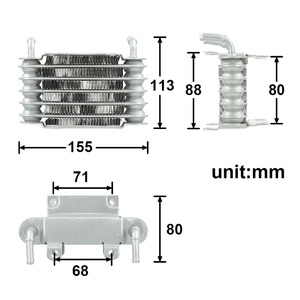 Voiture de course universelle en aluminium Moto <span class=keywords><strong>Diesel</strong></span> Petits moteurs <span class=keywords><strong>Refroidisseur</strong></span> de mazout 8mm Argent - Product Image 6