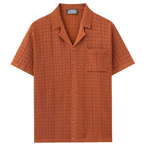 OEM y ODM, Cárdigan de Punto Sólido Estilo Americano, Manga Corta, Tejido con Sensación de Frescura, Logotipo Personalizado, Camiseta Polo, Kaos <span class=keywords><strong>Sablon</strong></span> - Product Image 2