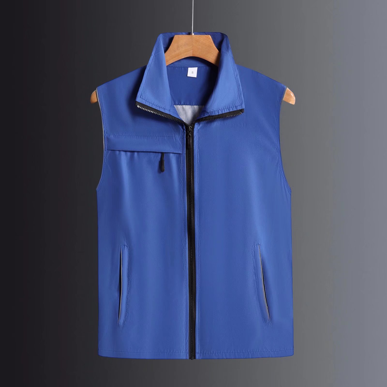 Bleu roi réfléchissant haut de gamme à trois poches.