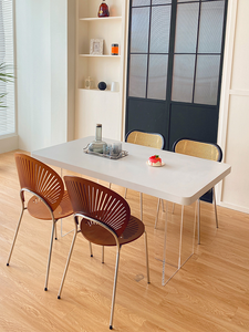 Mesa de comedor de placa de roca acrílica de lujo moderno diseño <span class=keywords><strong>colgante</strong></span> Rectangular blanco puro para cocina o uso en Hotel/Villa - Product Image 2
