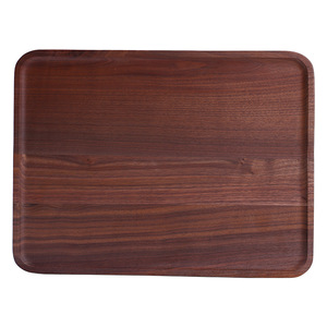 Black Walnut Wood Rectangular Serving <b>Tray</b> With Handle For Home Hotel Use Pizza Bread Dessert Plate - Product Image 3
