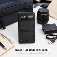Chargeur de batterie double port LCD pour caméra NP-FM500H, chargeur rapide intelligent USB pour la vente en gros professionnelle et la personnalisation en usine