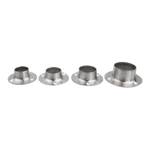 Stainless Steel Clothes Rod Support Flange Base Round Pipe <b>Bracket</b> Wardrobe <b>Hanging</b> Accessory - Product Image 2