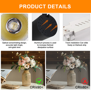 Kxj Chất Lượng Cao Chiếu Sáng Thương Mại Trắng Đen Nhôm 10W 20W 30W Trần LED Ánh Sáng Theo Dõi - Product Image 5