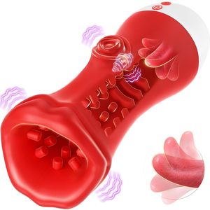 Red Lips Love Airplane Cup, Entrenador Masculino de Boca Grande, Vibración con Simulación de Lengua, Recargable por USB, Resistente al Agua, Entrenador de Pene - Product Image 4