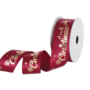 Cintas de una cara de alta calidad 100% poliéster 1,<span class=keywords><strong>5</strong></span> pulgadas-Logotipo personalizado estampado en oro, cinta de regalo personalizada al por mayor - Product Image 2