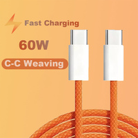 Câble de charge 60W, câble de type C, charge rapide, câble tressé, accessoires électroniques