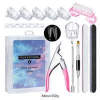 Kit de démarrage pour extensions d'ongles, lampe UV LED, gel de construction, ensemble d'outils de manucure, kit complet de gel pour ongles, salon à domicile