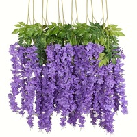 Vente en gros de guirlandes artificielles de glycine de qualité supérieure, fleurs artificielles réalistes pour mariage, Noël, décoration de la maison, longue durée