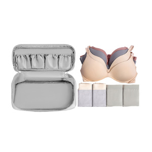 Clothing Organizer Underwear Storage Bag Silver Gray Rectangle Trip Use Portable <b>Waterproof</b> Bra <b>Sock</b> Organizer - Product Image 2