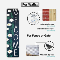 Juego de Letreros Metálicos Florales de Bienvenida Vintage, Decoración Retro para Pared de Porche, Entrada de Casa de Campo