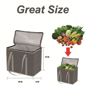 Sac isotherme en aluminium non tissé personnalisé, durable, prix d'usine, pour le déjeuner et les aliments - Product Image 5