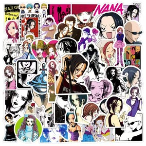 50 autocollants mignons de style <span class=keywords><strong>Nana</strong></span> Girl Anime Graffiti pour bouteille, <span class=keywords><strong>livre</strong></span>, téléphone portable, bagages, décoration, autocollants imperméables - Product Image 1