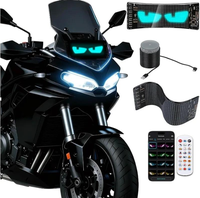 Phare LED Devil Eyes pour pare-brise de moto, commande par application, panneau matriciel programmable, effets lumineux dynamiques