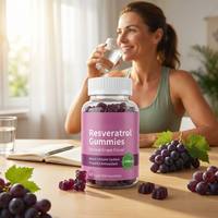 Complément alimentaire NAD+ Resveratrol en gommes avec Nicotinamide Trans-Resveratrol, énergie cellulaire, vieillissement sain, 60 gommes, étiquette privée OEM