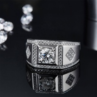 Vente chaude de haute qualité 2022 de luxe de mariage anneaux argent sterling argent hommes anneaux moissanite bijoux