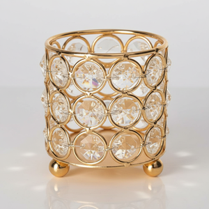 Porte votif exclusif en cristal support votif en métal pour la décoration de Noël de fête à la maison et au bureau - Product Image 1