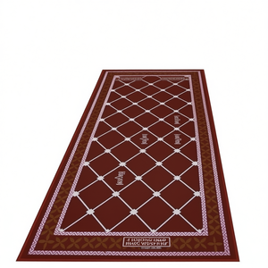 Alfombra de cocina roja de 19.7 x 31.5 pulgadas, impermeable, antideslizante, acolchada, rectangular, para el suelo de la cocina, con un moderno diseño de celosía. - Product Image 1
