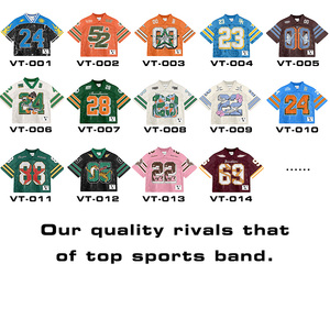 Chemise de maillot d'entraînement en polyester court de haute qualité Séchage rapide Joueur de football américain Streetwear T-shirt en maille d'équipe extérieure - Product Image 6