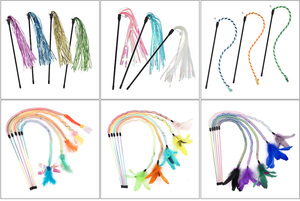 Ensemble de jouets interactifs rétractables pour chat, plusieurs styles avec têtes interchangeables (plumes/insectes/pampilles), personnalisation disponible - Product Image 6