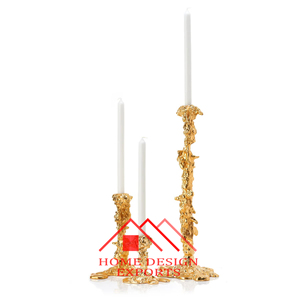 Vaisselle en aluminium doré bougeoir pour mariage Table centres de table décor 2023 nouveau Design aluminium bougie pilier titulaire - Product Image 3