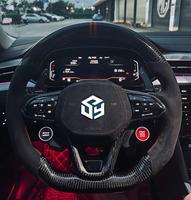 Volant de direction personnalisé en cuir semi-synthétique et fibre de carbone, accessoires de voiture pour VW Volkswagen Golf R 5 6 7 MK5 MK6 MK7 Gti Passat CC