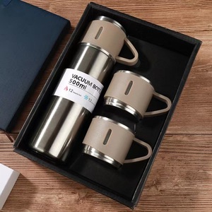 Thép không gỉ khuyến mại drinkware du lịch chai nước nhiệt Mug Bộ quà tặng các mặt hàng forwomen người đàn ông chân không Flask với 2 ly - Product Image 5